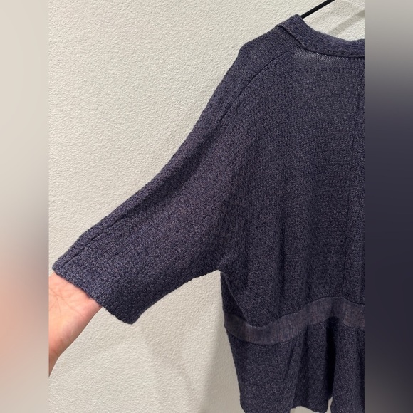 Classiques Entier Silk Wool Linen Blend Purple Knit Open Front Cardigan Size XL - Picture 8 of 14